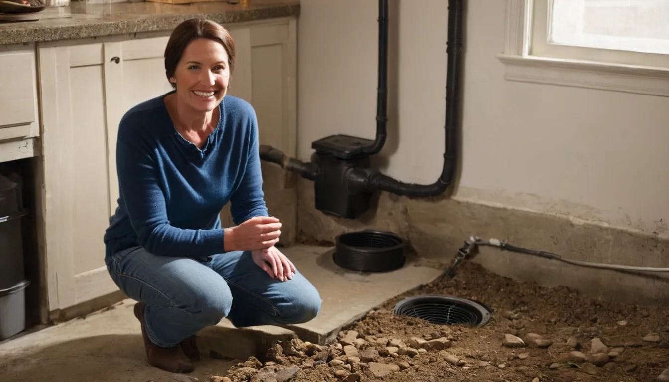 Provider checking a sewer cleanout in an older basement in the Newark area